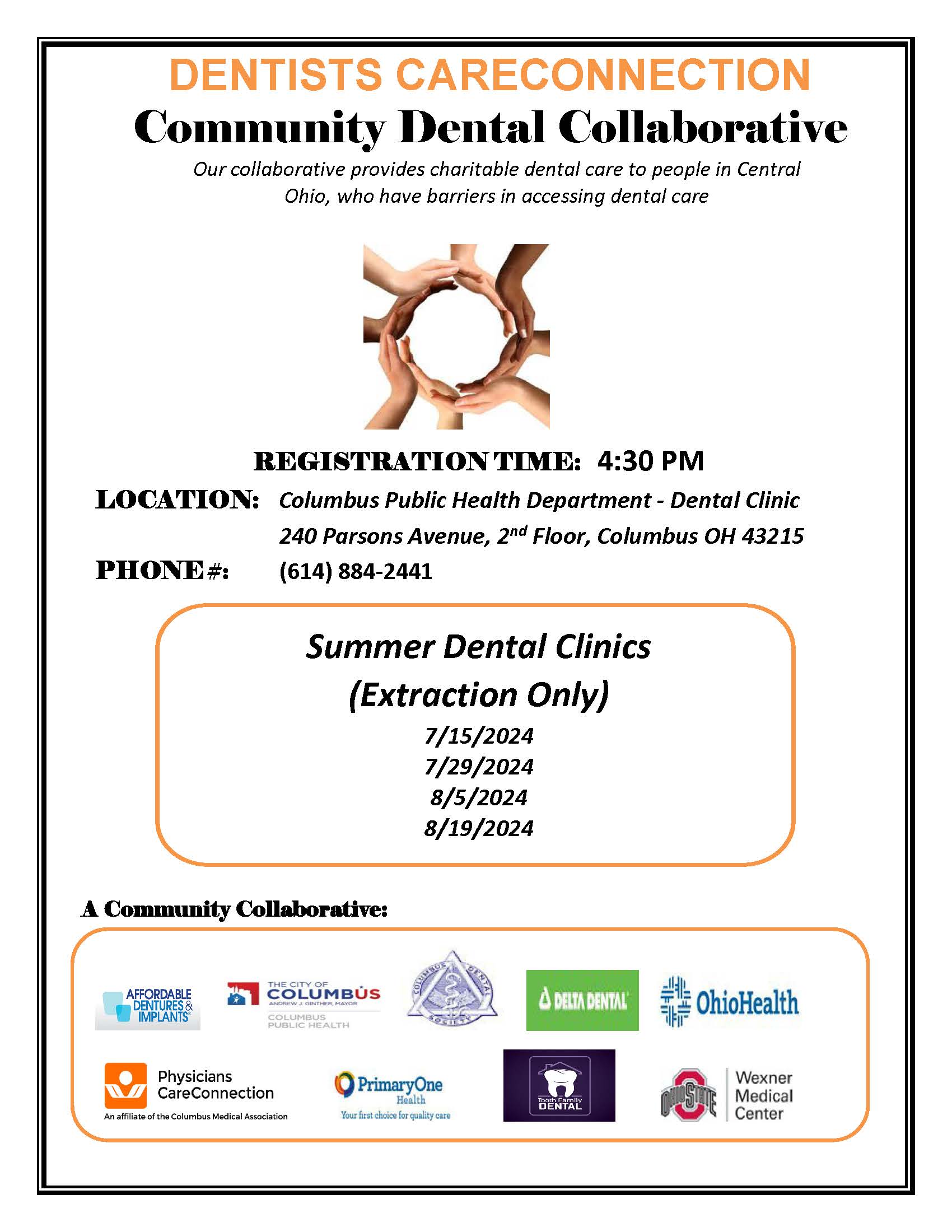 The flyer for Dental CareConnection.