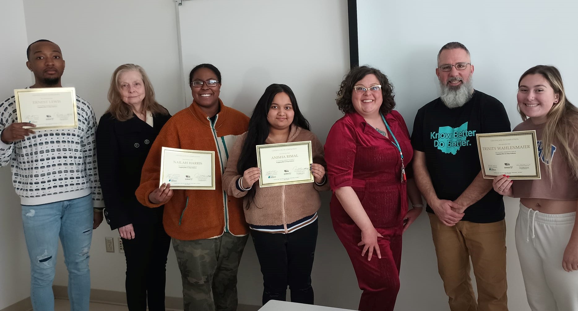 The graduates of the Engaging Men to Stop Violence project. 