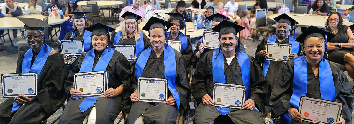 he 10 participants who completed Grandparents University during the program completion ceremony on July 22 in The Center for Workforce Development.