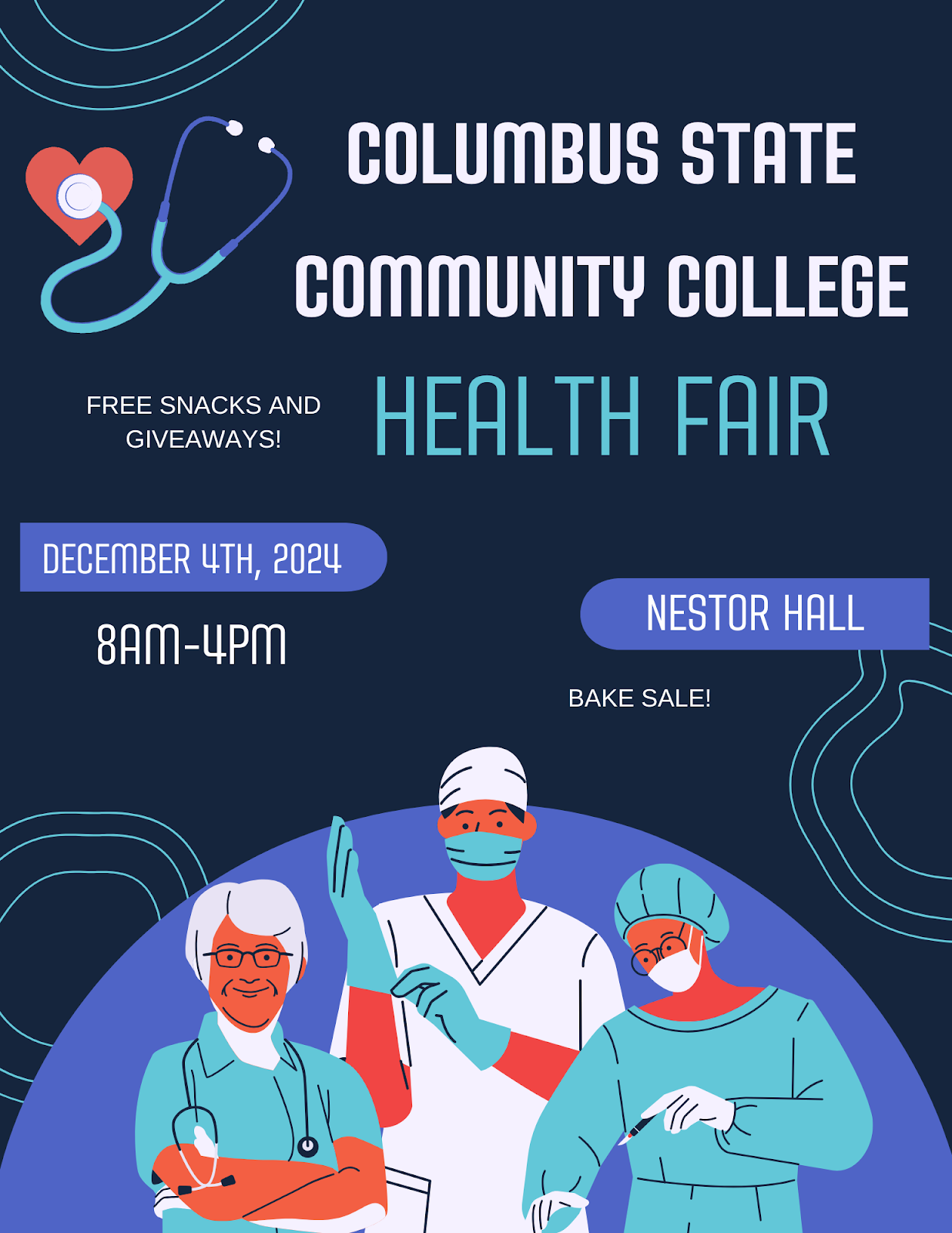 The flyer for the Health Fair. 