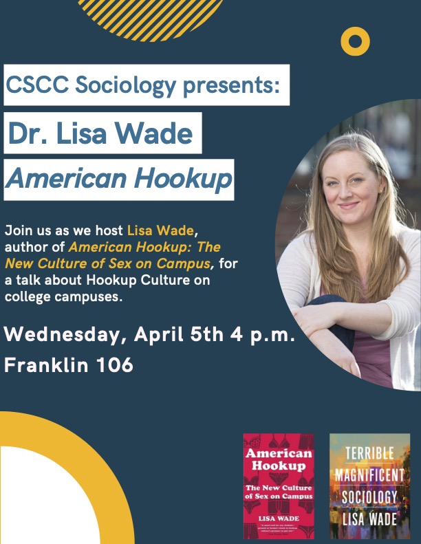 The poster showing the date and time of the Lisa Wade visit at Columbus State.