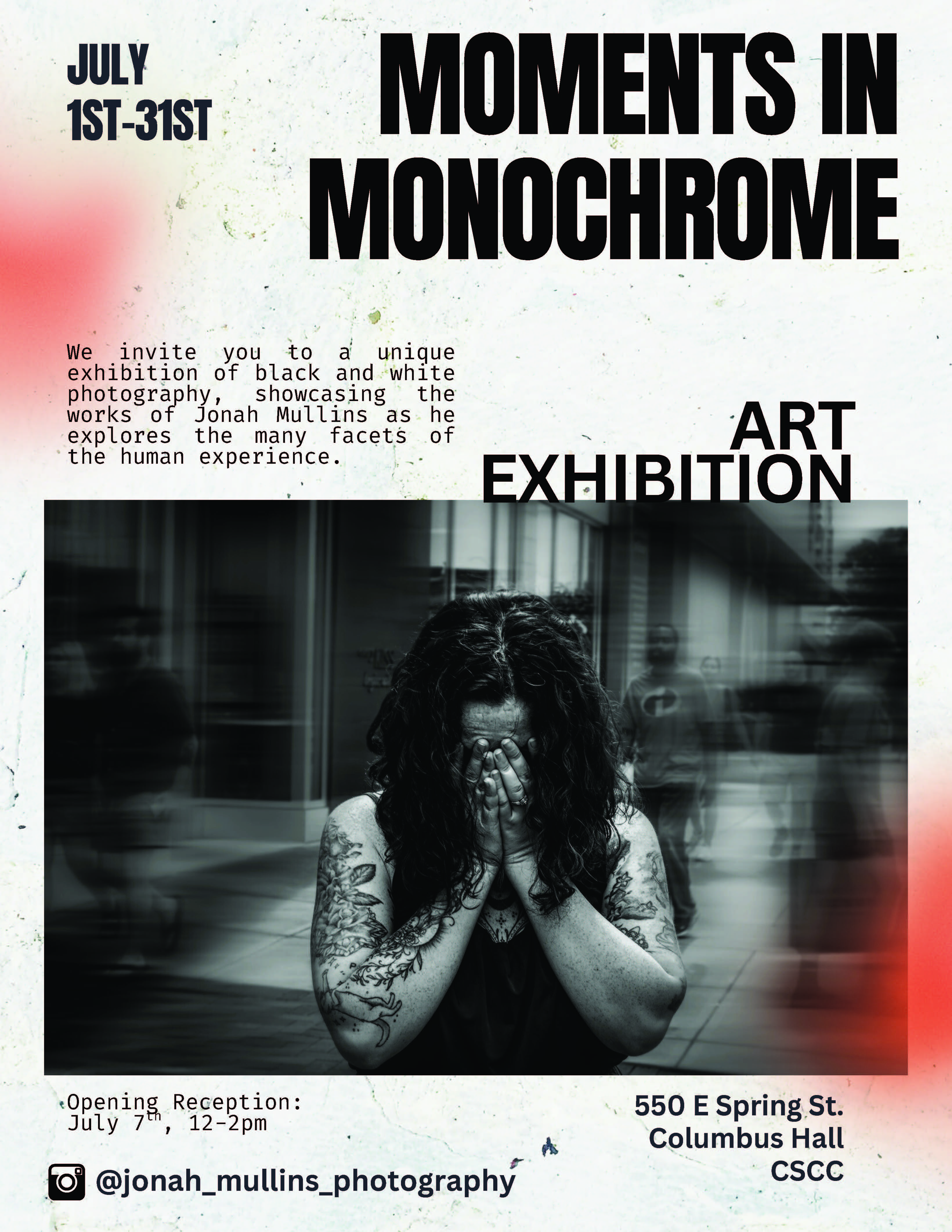 The Moments in Monochrome flyer.