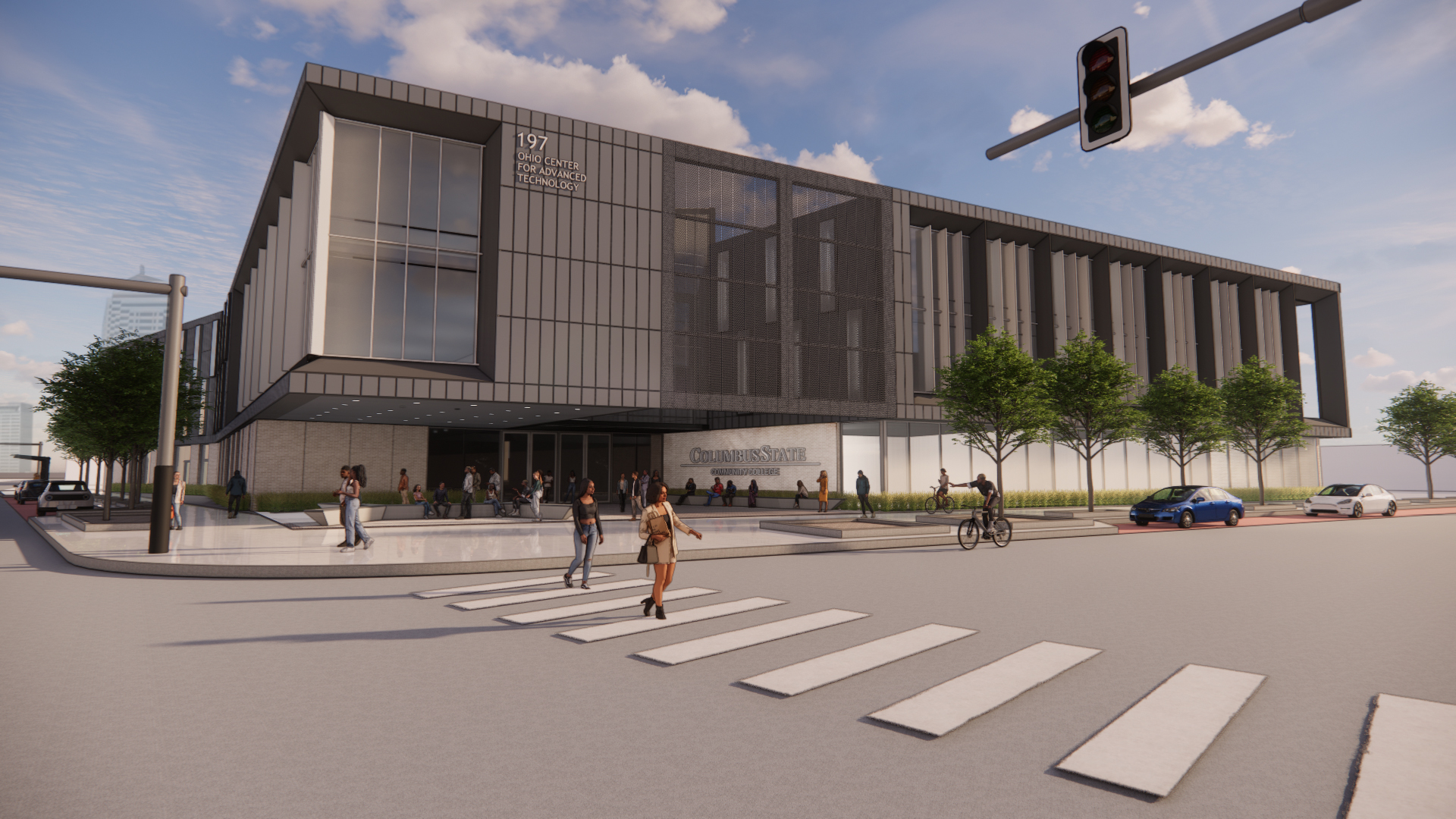 Artistic rendering of Columbus State Community College's future Ohio Center for Advanced Technologies academic building