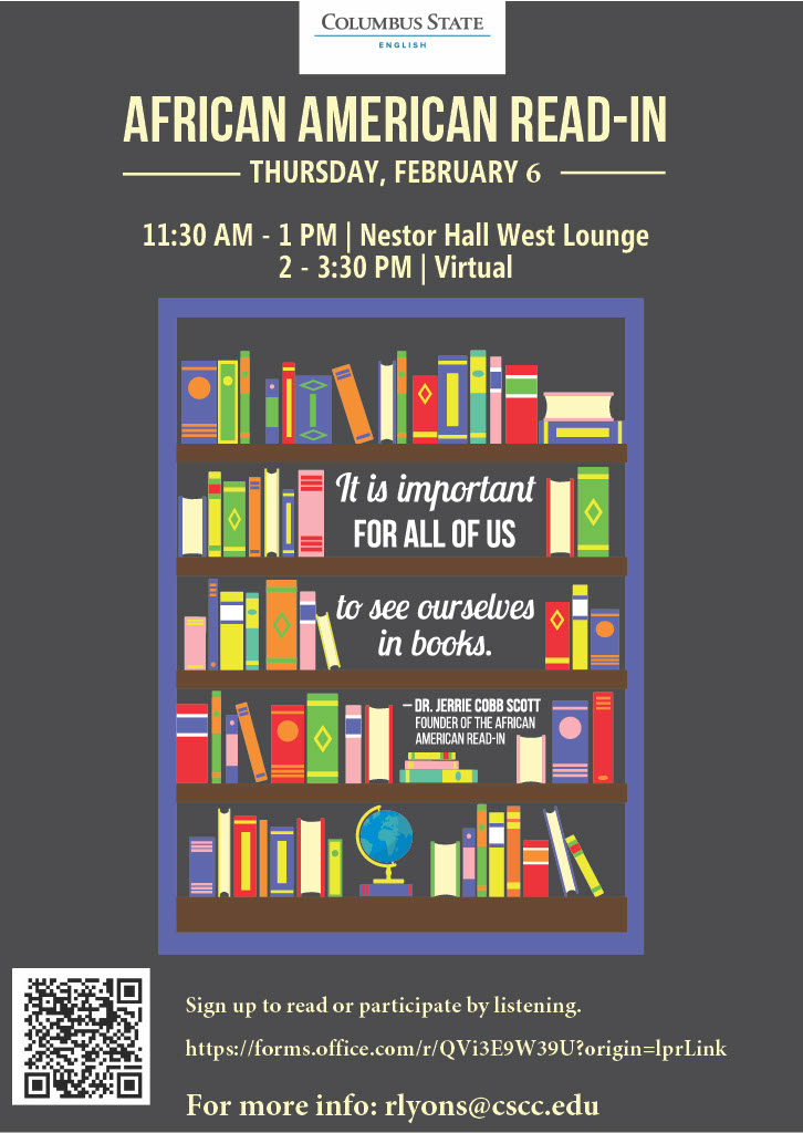 The official flyer for the Read-In event. 