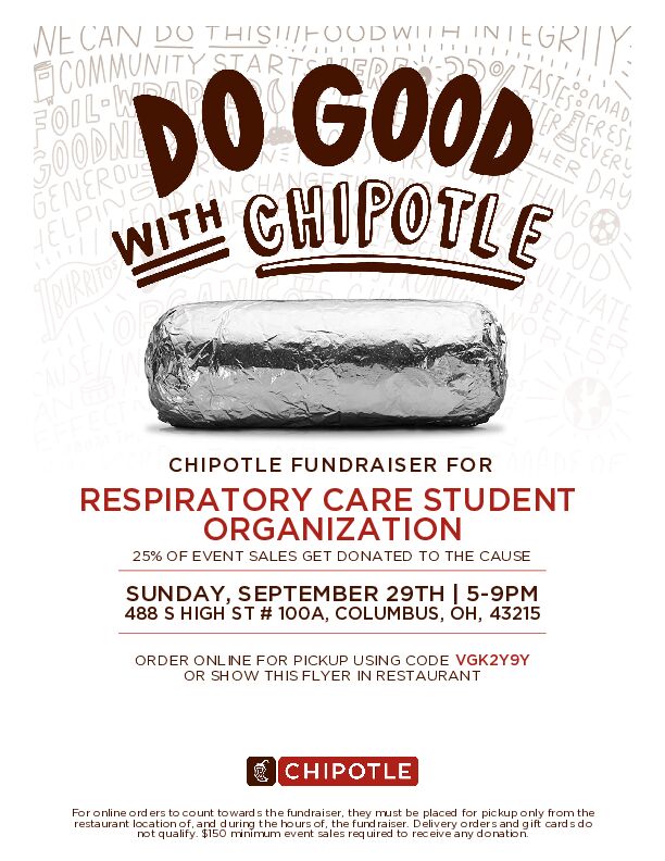 The flyer for the respiratory fundraiser