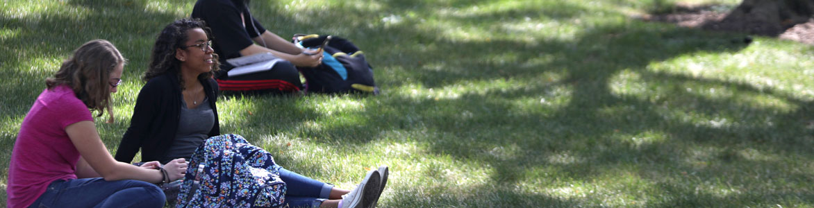 Students sitting outside