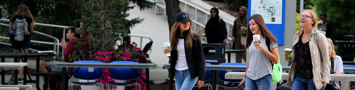 Students walking on campus together