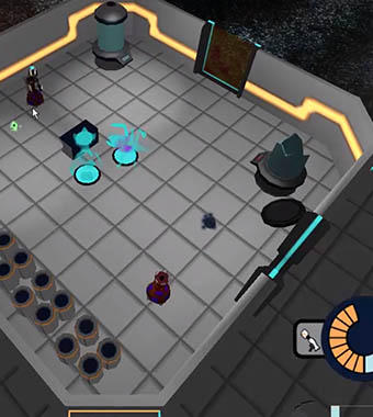 Space adventure game shown that was made at Columbus State.