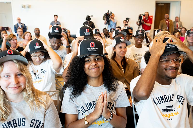 Students at the Buckeye Bridge event