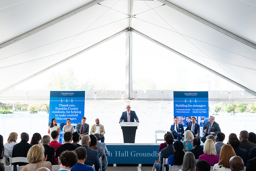 OhioHealth CEO Stephen E. Markovich speaks at the groundbreaking ceremony.