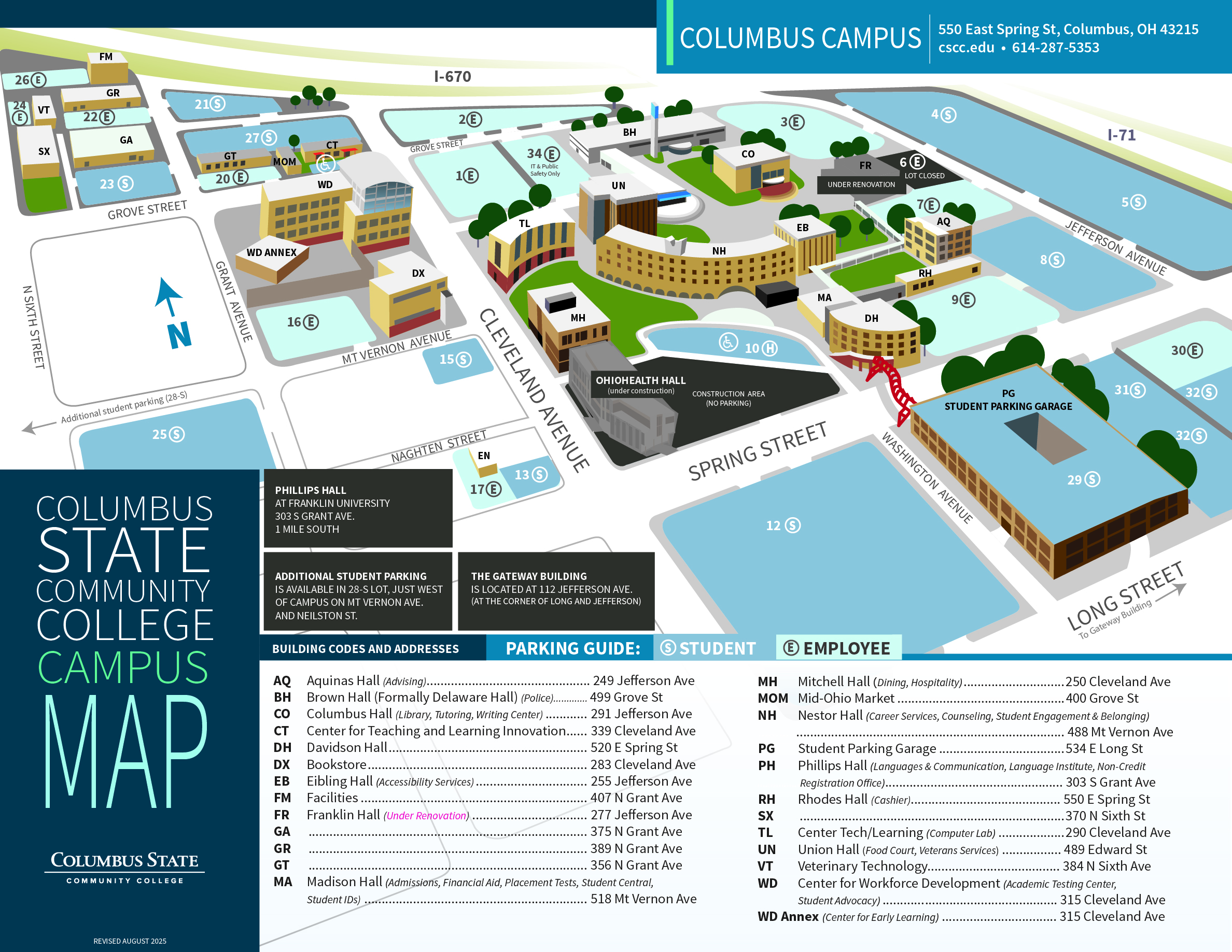 Map of Columbus downtown campus