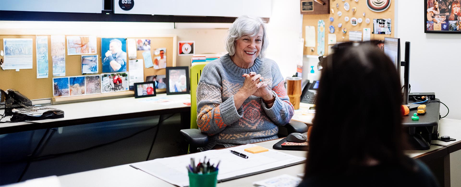 Student being helped by counselor