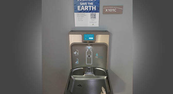 
Water bottle refill station
