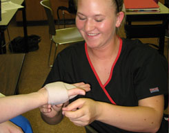 Student  wrapping injury 