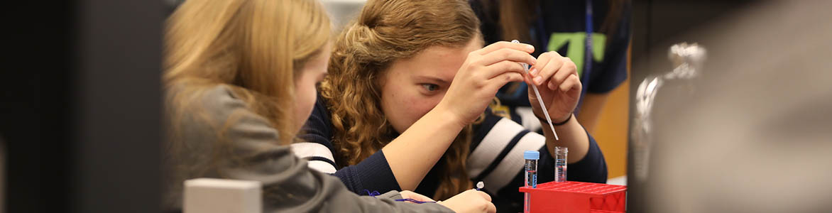 female students in science lab