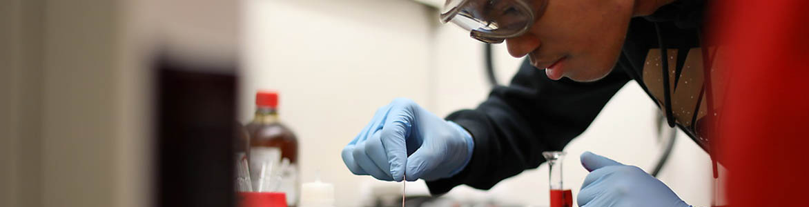 photo of male student in lab