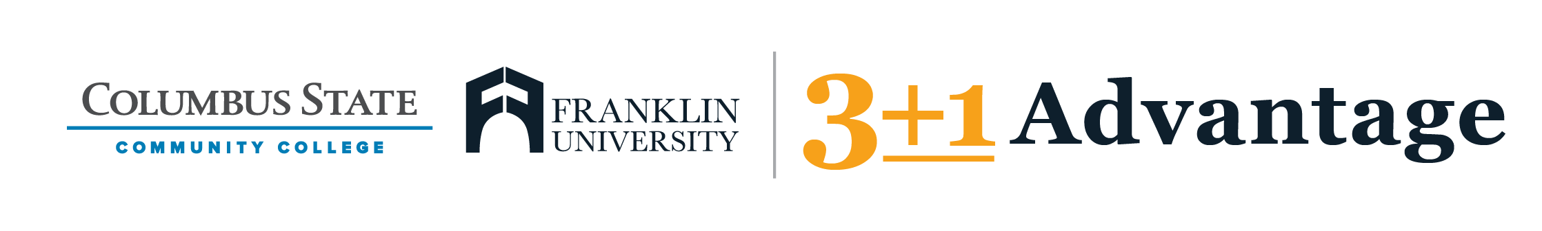 Columbus State 3 plus one logo with Franklin University