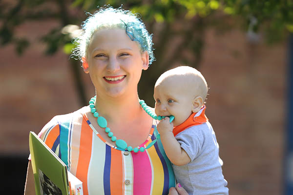 photo of student with child