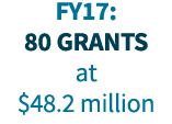FY17: 80 grants at  48 2 million 