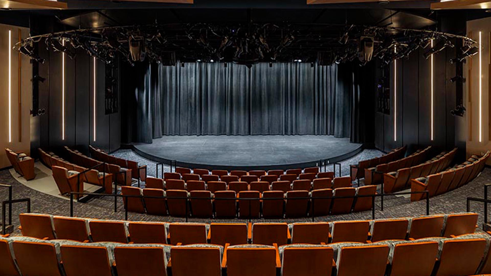 View of empty stage and seating areas