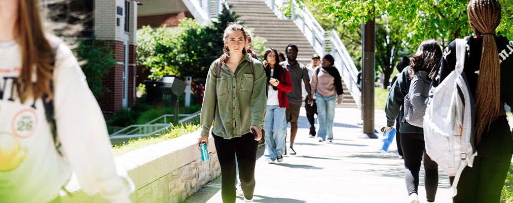 Students walking to class