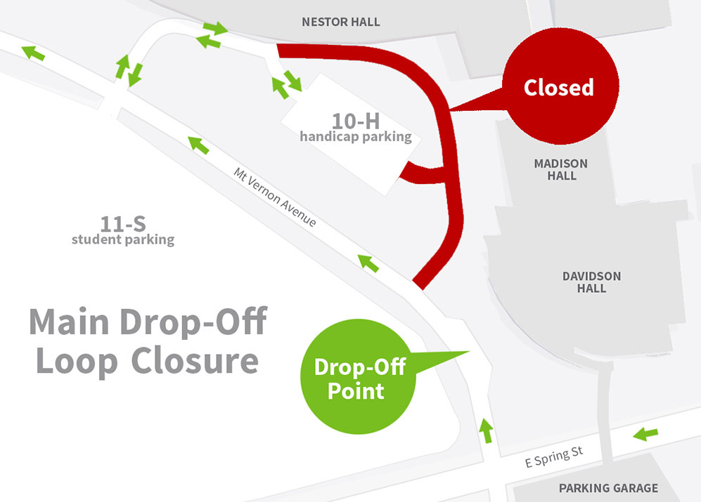 main drop-off closure map
