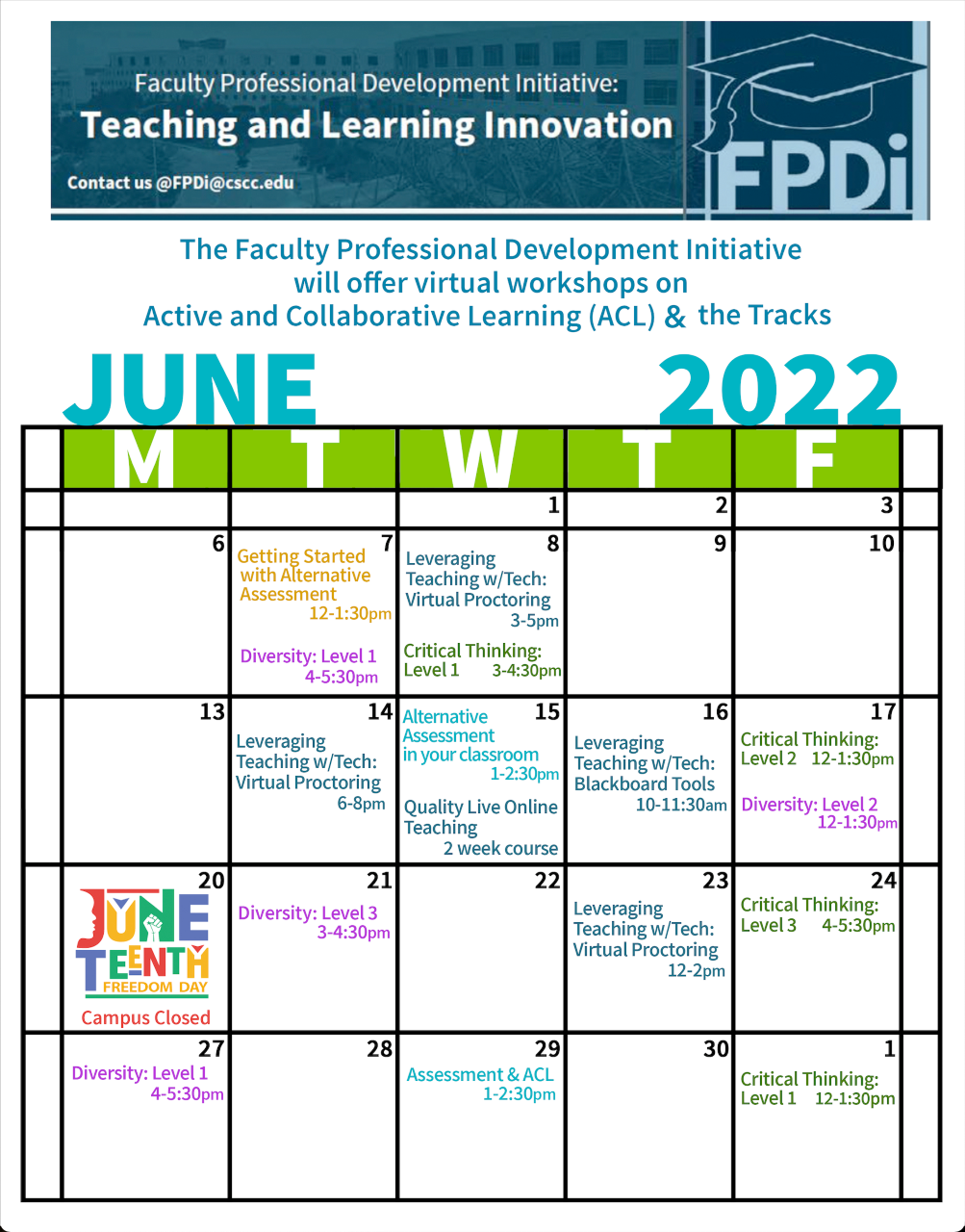 FPDi Spring Semester workshops scheduled | Columbus State Community College