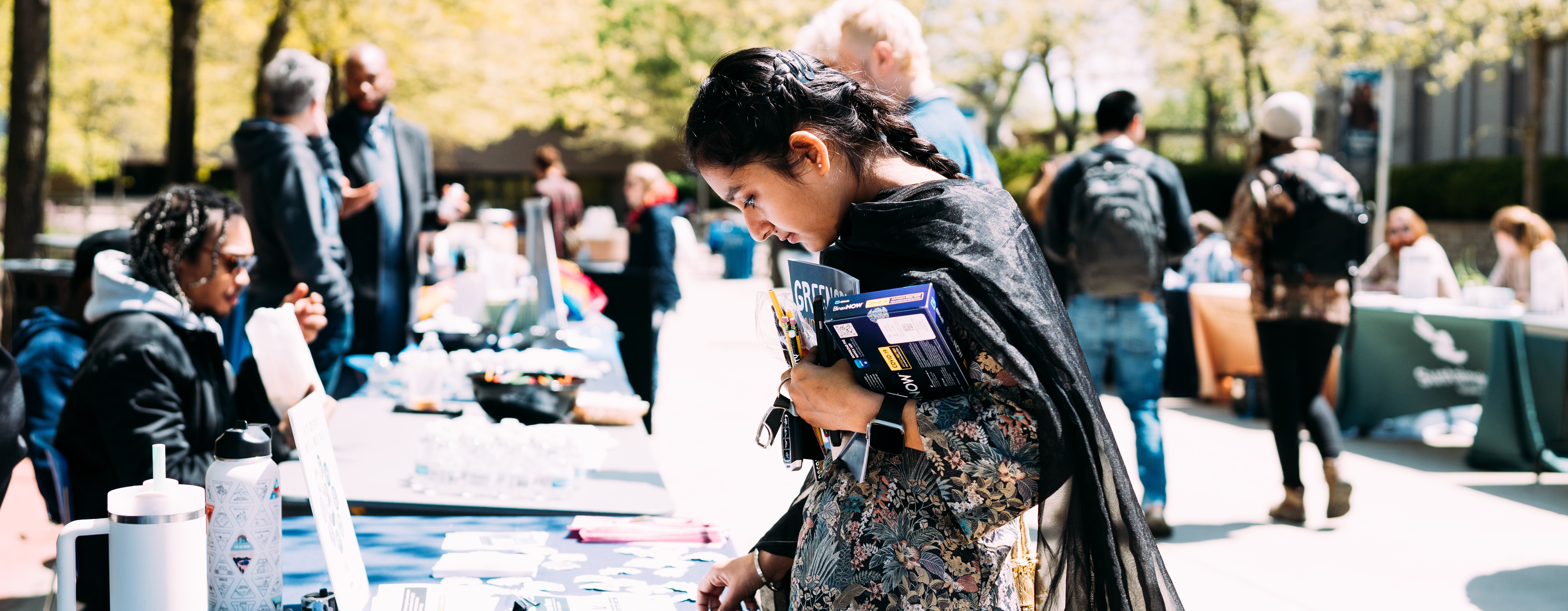 Spring weather ushered in the annual Spring Fling on the Columbus Campus on April 25. Students enjoyed free food and plenty of fun in the courtyard.