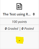 Blackboard screenshot of empty Gradebook cell