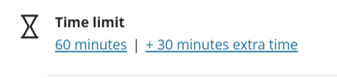 Blackboard screenshot of Time Limit interface