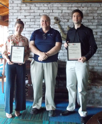 Dean Bortz and the two scholarship students.