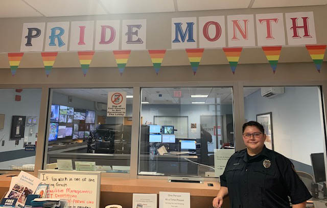 Pride display in lobby