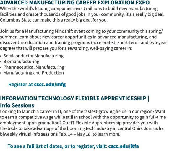 Advanced Manufacturing Career Exploration Expo When the world’s leading companies invest millions to build new manufa...