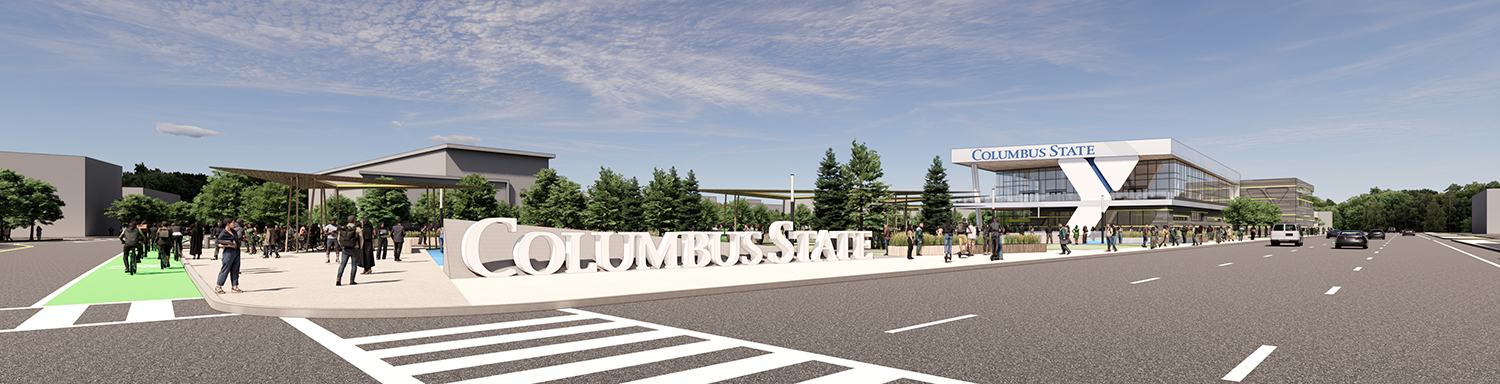 Mockup of proposed CState YMCA from street view